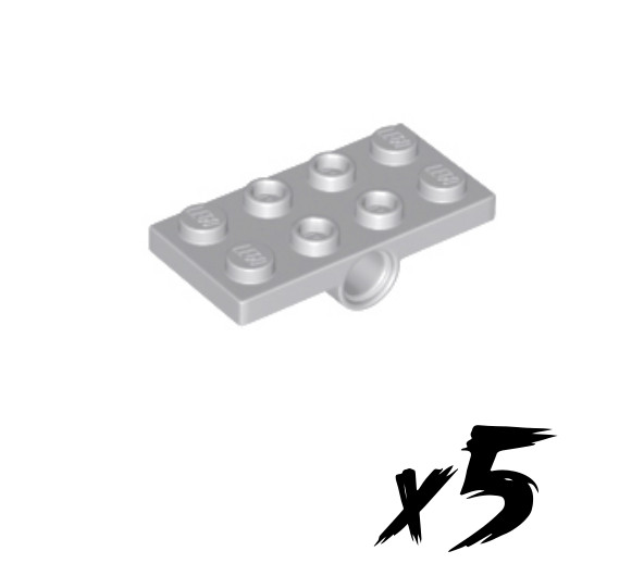 5X Lego 26599 • 2X4 Platte • Plate Modified • Hellgrau • Light Bluish Gray-image
