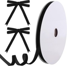 Tsorode 25 Yards Black Velvet Ribbon for Christmas Tree,3/8 Inch Velvet Christma