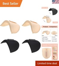 2 Pairs Set-in Shoulder Pads Thickness 1.5cm Breathable Sponge Pads High Low ...