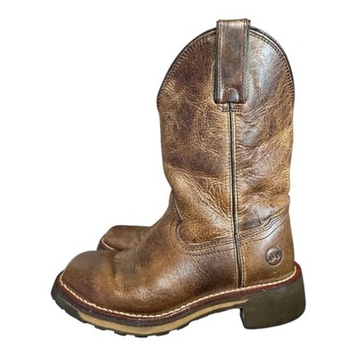 Doube H Trinity Boots Womens Size 7.5M VGNH18 Square Toe Western Brown Leather