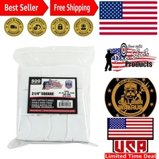 High Absorbency Gun Cleaning Patches - 500ct 2 1/4'' Double-Napped, Safe Storage