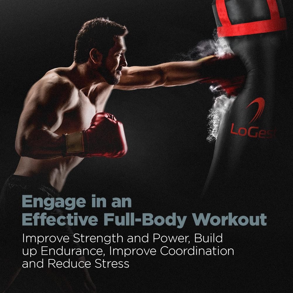 LoGest Boxing Bag - Hanging Punching Bag Sports Training Equipment - MMA,