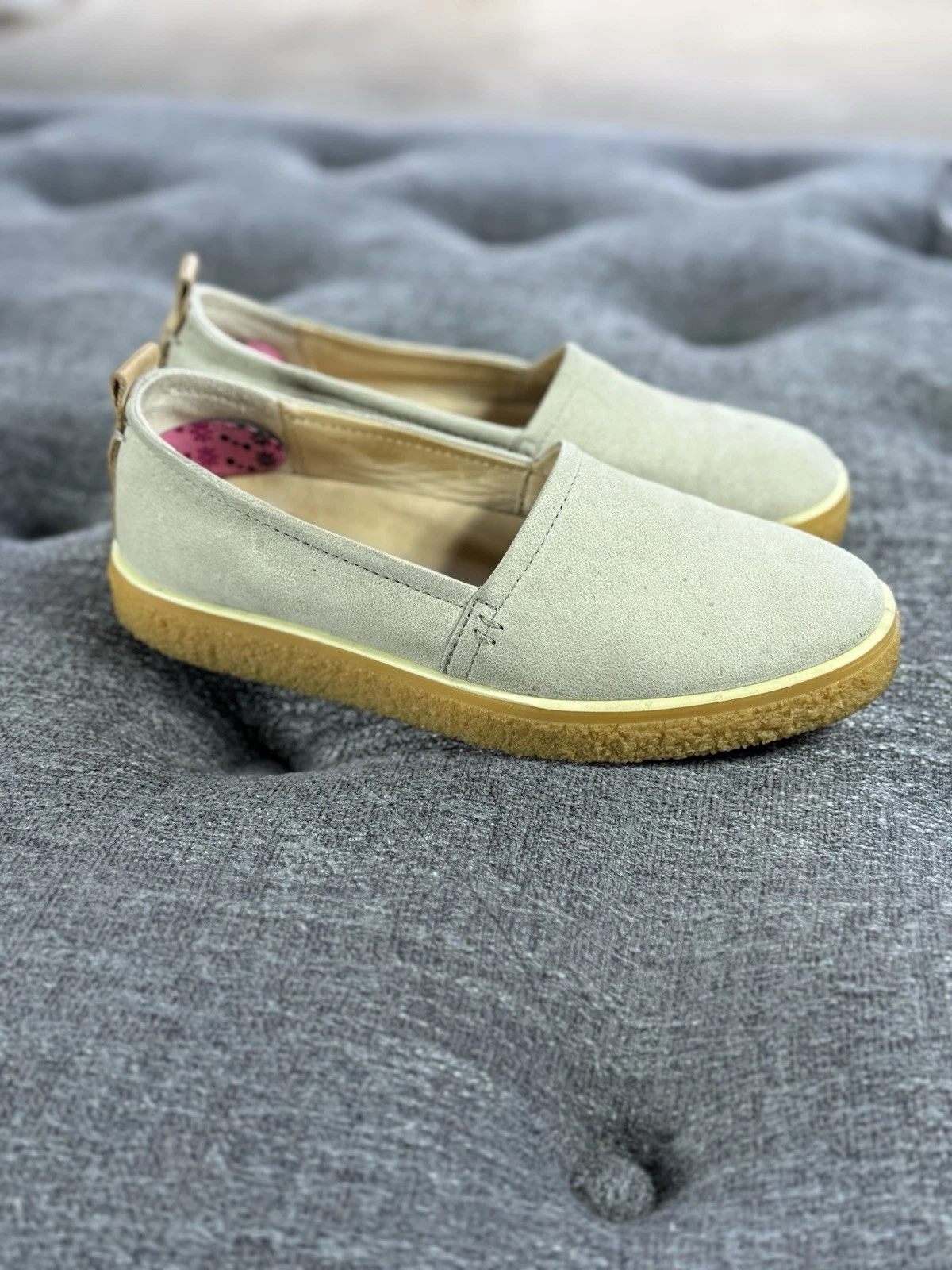 Mocassini ECCO slip on scarpa donna taglia EU35 US 5 beige crepetray suola crepe