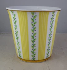 Bernardaud Limoges Yellow & Green Floral China Goblet - Exc. Cond.