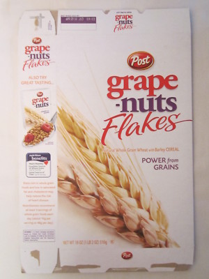 Empty POST Cereal Box GRAPE-NUTS FLAKES 2009 18 oz [G7C6t]