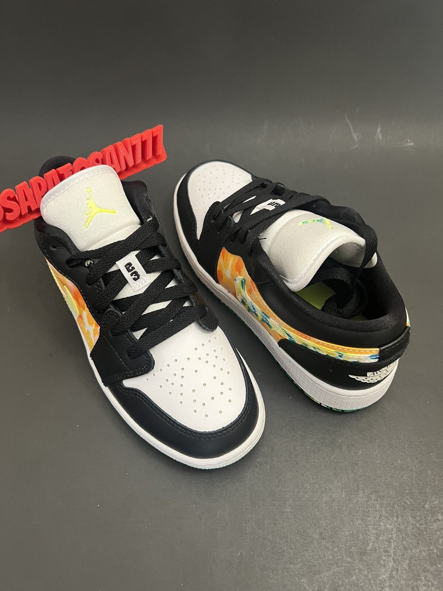 NIKE AIR JORDAN 1 LOW SE GS “DRIP” [DJ6252 038] WHITE BLACK