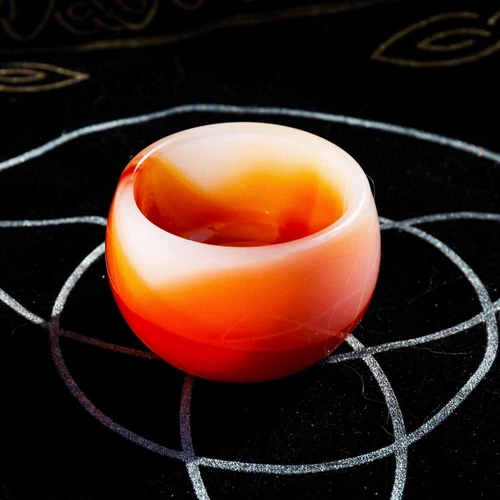 Tazza pietra corniola naturale agata rossa cristallo ciotola esemplare minerale decorazione - Foto 6 di 6