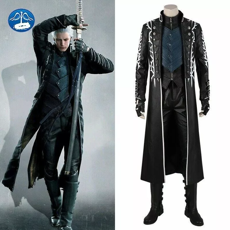  Devil May Cry Dante Cosplay Costume DMC 5 Deluxe Leather Full  Set : Clothing, Shoes & Jewelry