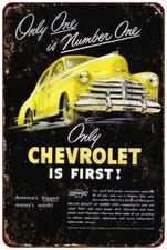1948 Chevrolet Car AD Vintage LOOK Reproduction METAL SIGN 8 x 12