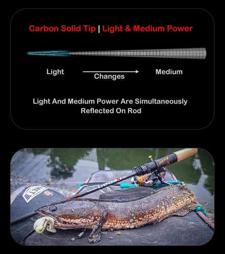 New Solid Tip Bass Rod 36T Carbon Casting Spinning Fishing Rods New - Picture 9 of 20