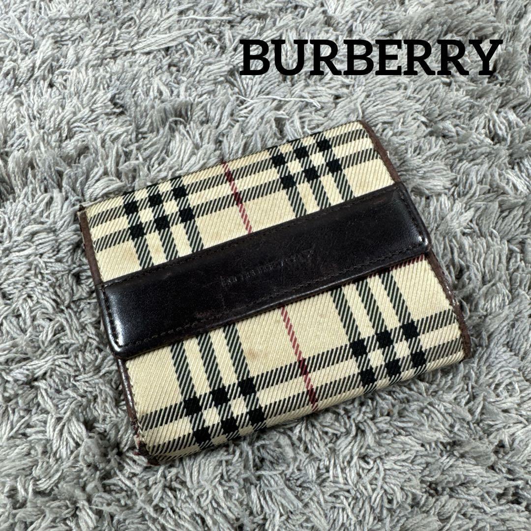 小物 Burberry Folding wallet Nova check BURBERRY Compact Wallet Tri-fold Nova Check Logo Men's
