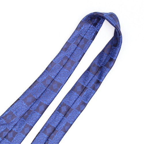 Robert Talbott Best of Class Mens Silk Necktie Dark Navy Royal Blue Ornate Check - Picture 7 of 7