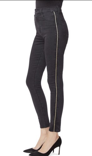 Women’s J Brand Leenah High Rise Skinny Ankle Jeans Gold Braid Sz 31 NWT - Picture 2 of 12