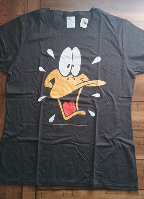Daffy Duck  Womens Medium Looney Toons Black Cartoon Funny T-shirt 