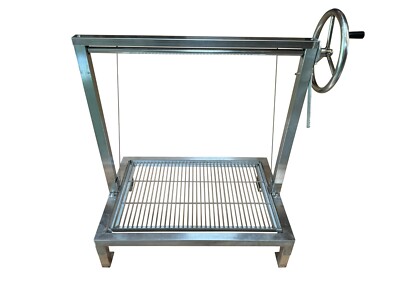 Argentinischer Holzkohlegrill verstellbarer Grill 81 cm breit in Edelstahl