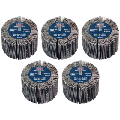 5 Pezzi Ruota Abrasiva A Cono 16 Mm – Grana 120 – Gambo 1/8 Pollice – Per Sbavatura E Lucidatura Metallo