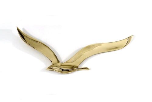 Flying Seagull Bird, Handmade of Solid Brass, Wall Decor, Large 35cm (13.6'') - Picture 1 of 3