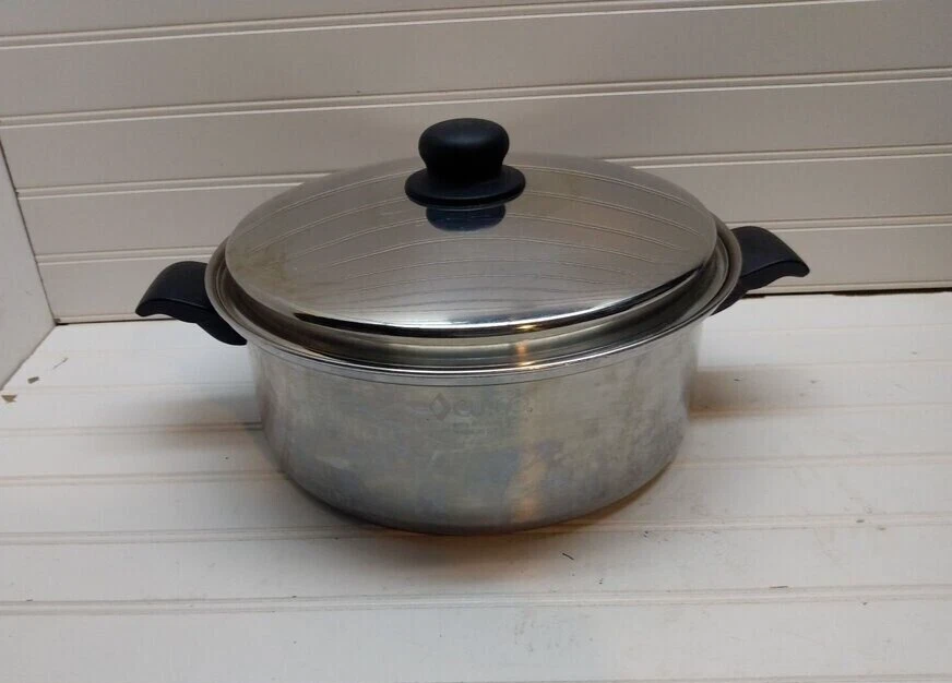Cutco 6 Qt Stockpot 5-Ply Stainless Aluminum Core Dutch Oven Saute Fry Pan & Lid