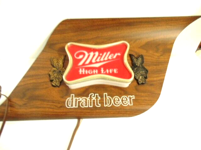 older plastic Miller High Life Draft Beer lighted advertising sign