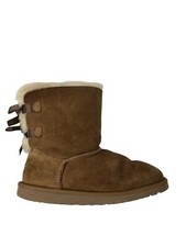 UGG Australia Bailey Bow II Chestnut Brown Fur Warm Boots Women Size 6 F27114H