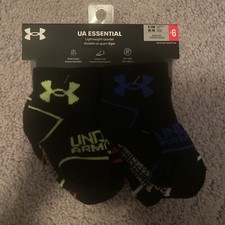 6 Under Armour Non No Slip Socks 6-12 month baby toddler Boys pairs UA NEW