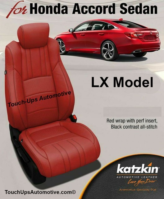 201820192020 Honda Accord LX Sedan Red Black Katzkin Leather Seat