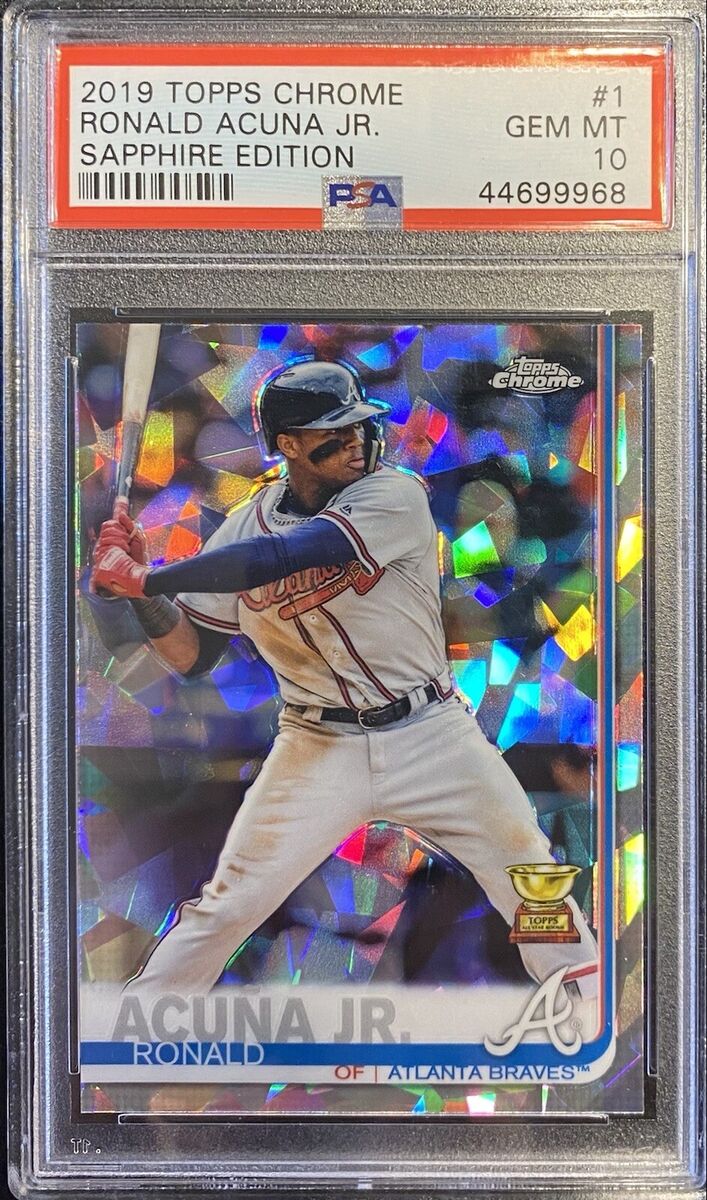 2019 Topps Chrome Sapphire PSA 10 GEM MINT Ronald Acuna Jr Iconic Card #1  in set