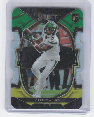 2022 Panini Select #88 Garrett Wilson Green and Yellow Prizm Die Cut