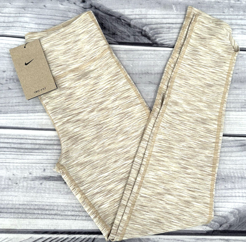 NIKE ONE DRI-FIT TRAINING LEGGINGS Youth Girl Size Medium 10-12 HEMP (TAN) NEW! - Picture 4 of 7