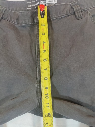 Pantalones Carhartt Para Hombres 40x30 Resistentes Flexibles Calce Relajado Lona Ropa de Trabajo Utilidad Gris - Imagen 7 de 12