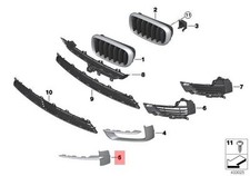 Genuine BMW X5 F15 Front Bumper Trim Grille O/S OEM 51117325396