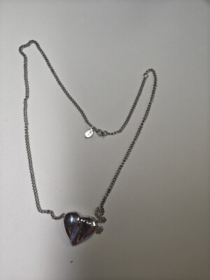 Silver Bubble Heart Necklace 16 Inch Millie Mini Bubble Heart Necklace - Silver – Statement  main image 3