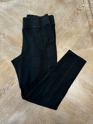 D&Co Active Black Leggings Medium Waist 30  Inseam 28  High Rise Cotton
