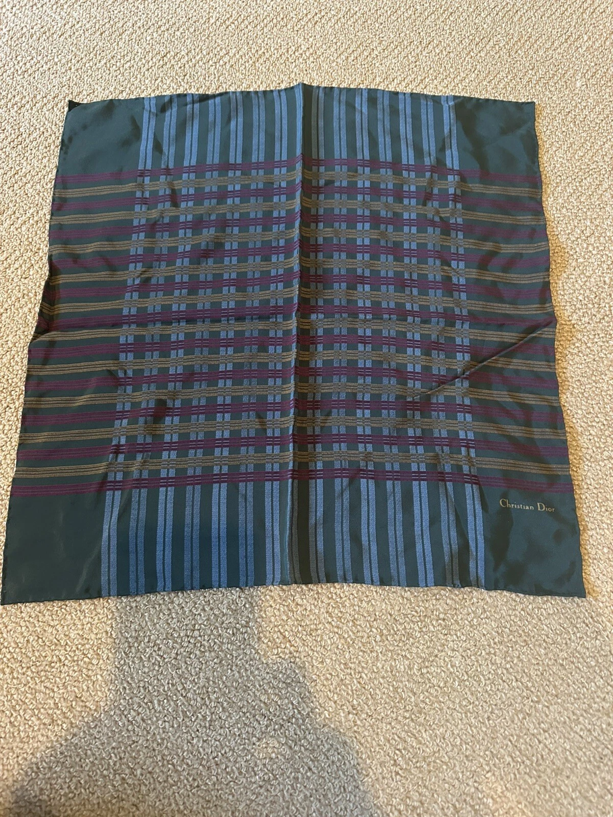 Foulard de poche vintage Christian Dior en soie