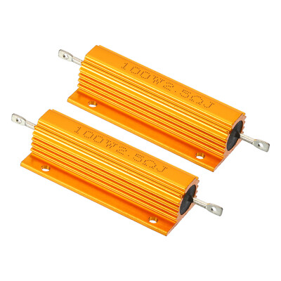 2x 100W 2.5 Ohm Hülle Widerstand Gehäuse Draht Widerstände Schraube Tap Goldton