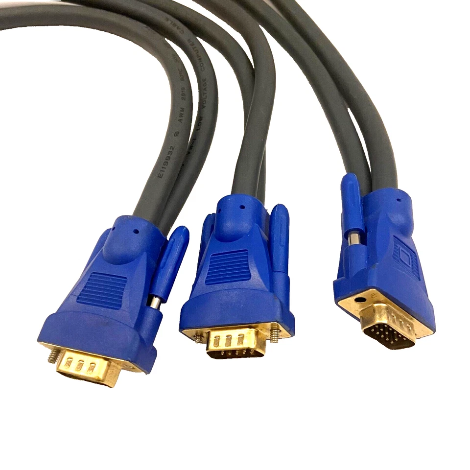 C2G Ultima One HD15 Male To-Two HD15 Female SXGA Monitor Y-Cables 1ft. cord blue - Image 4 of 4