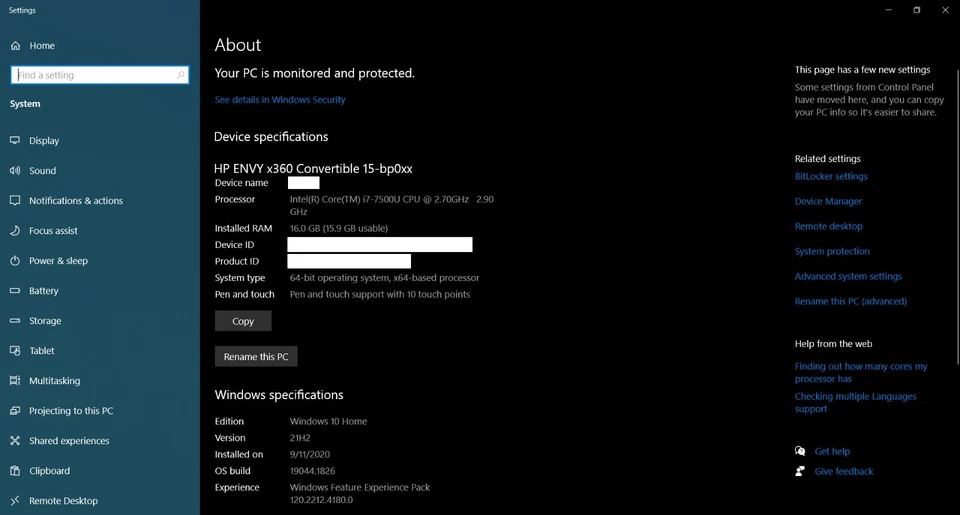 HP ENVY x360 tela sensível ao toque 15-bp051nr i7 7ª geração 16 GB RAM 128 GB SSD 1 TB HD - Imagem 2 de 4