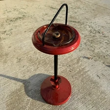 VINTAGE Art Deco Floor Amber Ashtray Cigar / Cigarette Smoking Stand ~ 1950s MCM