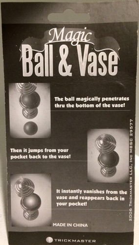 Deluxe 4" BALL AND VASE Set Magic Trick & Beginner Silver Plastic Toy Vanishing - Picture 10 of 11
