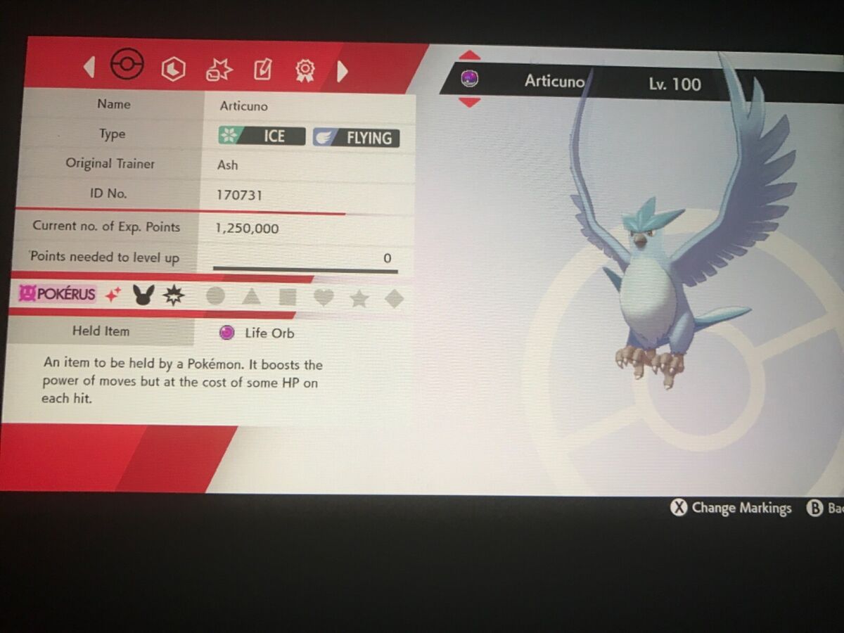 Shiny Legendary Articuno / Pokemon Let's Go / 6IV Pokemon / Shiny