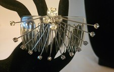 Vintage Hair Comb Rhinestone Made in France Inflammable with Celluloid Box