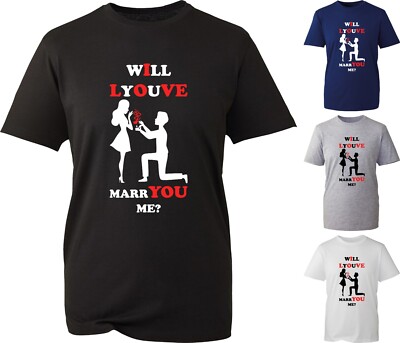 Will You Marry Me Vorschlag Valentinstag T-Shirt Verlobungsring GF BF Geschenk Top