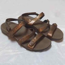 Vionic Cathy Orthaheel Women's Triple Strap Comfort Sandals Bronze Sz 9 READ