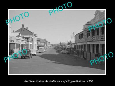OLD POSTCARD SIZE PHOTO NORTHAM WESTERN AUSTRALIA VIEW OF FITZGERALD ST ...