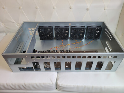 8 GPU Miner Metal Rig Case Frame Box For Mining ETHASH B85 NVIDIA AMD Card