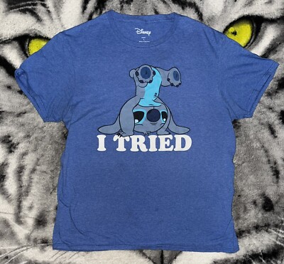 Rare Vintage Disney Lilo & Stitch I Tried Shirt Sz L | eBay