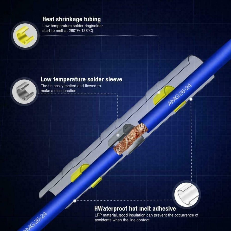 Heat Shrink Solder Seal Wire Connectors Crimp Butt Terminalshot