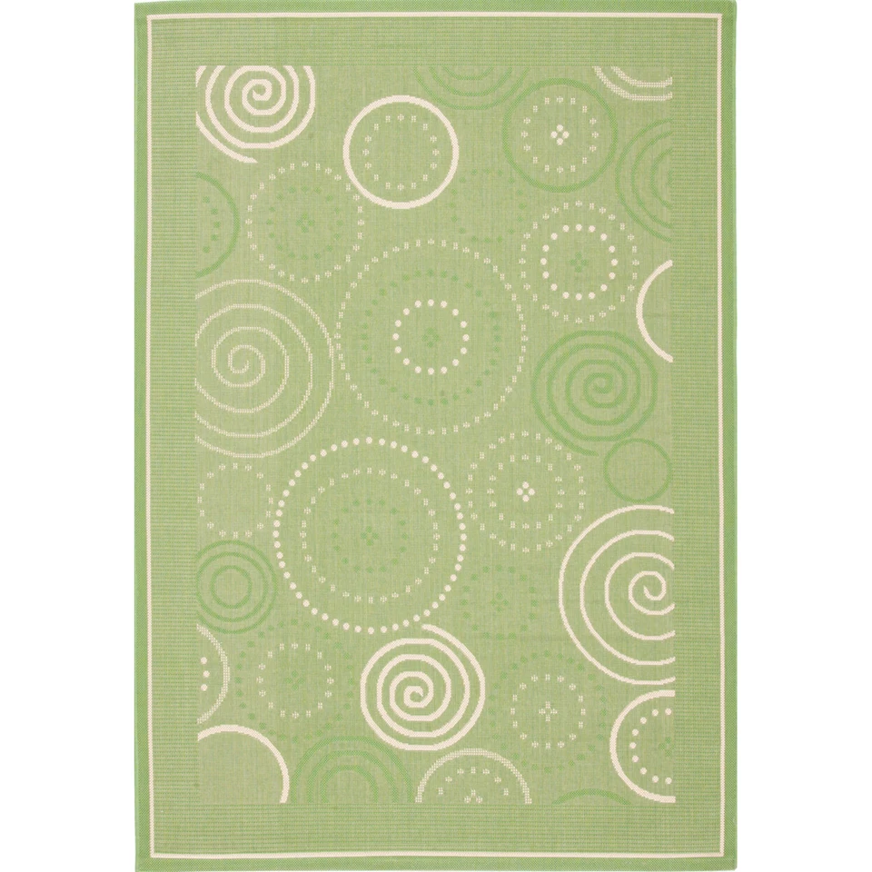 SAFAVIEH Outdoor CY1906-1E06 Courtyard Olive / Natural Rug - Image 4 of 4