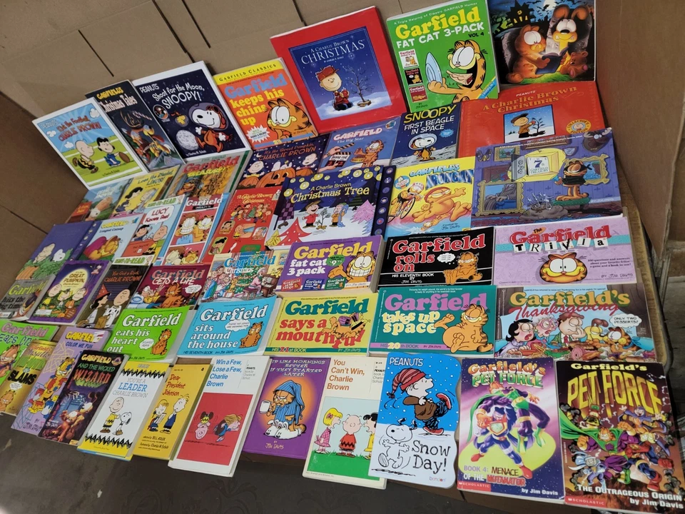 Лот из 10 комиксов GARFIELD/SNOOPY CHARLIE BROWN PEANUTS Schultz/Davis случайный выбор - Изображение 2 из 4