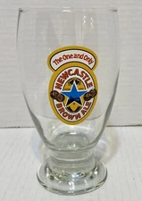 BAR WEAR NEW CASTLE BROWN ALE-BEER DRINKING GLASS-CLEAR-5.75" THE ONE AND ONLY